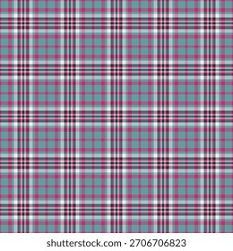 Patrón de cuadros vibrantes. Diseño textil en verde azulado, fucsia, blanco y negro.  Perfecto para fondos, ropa y diseños modernos que necesitan un toque clásico y colorido.
