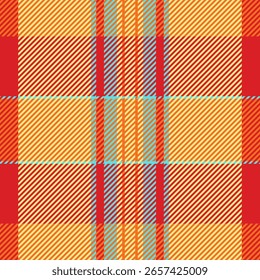 Vibrant plaid pattern in warm autumnal tones.  Perfect for textile design, fashion, and website backgrounds. This cheerful, textured image evokes feelings of warmth and comfort.