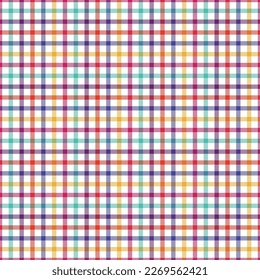 Vibrant Plaid Seamless Pattern - Colorful and bright repeating pattern design