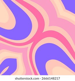 A vibrant and playful abstract background featuring bold, organic curves and flowing, liquid like shapes.