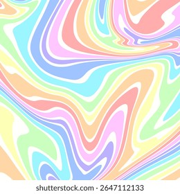 A vibrant and playful abstract background with a liquid marble effect. It is characterized by soft, swirling pastel colors, including shades of pink, blue, yellow, green, and purple.