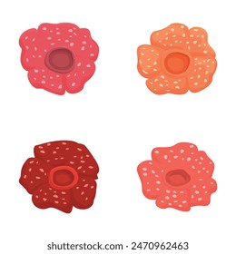 Vibrant and playful cartoon flower collection with colorful and cheerful floral design elements for children's artistic illustrations and botanical vector set