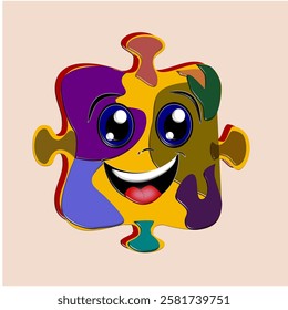 A vibrant and playful cartoon-style vector puzzle featuring cheerful characters, bright colors, and engaging details, perfect for kids and puzzle enthusiasts.