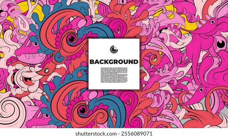 Vibrant and Playful Colorful Abstract Doodle Art Design for Posters, Covers, Flyers, Backgrounds, Prints, and Wall Decor, Perfect for Adding a Creative Touch to Any project