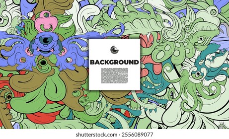 Vibrant and Playful Colorful Abstract Doodle Art Design for Posters, Covers, Flyers, Backgrounds, Prints, and Wall Decor, Perfect for Adding a Creative Touch to Any project