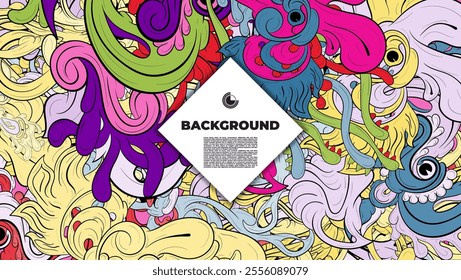 Vibrant and Playful Colorful Abstract Doodle Art Design for Posters, Covers, Flyers, Backgrounds, Prints, and Wall Decor, Perfect for Adding a Creative Touch to Any project