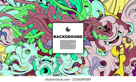 Vibrant and Playful Colorful Abstract Doodle Art Design for Posters, Covers, Flyers, Backgrounds, Prints, and Wall Decor, Perfect for Adding a Creative Touch to Any project
