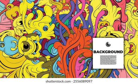 Vibrant and Playful Colorful Abstract Doodle Art Design for Posters, Covers, Flyers, Backgrounds, Prints, and Wall Decor, Perfect for Adding a Creative Touch to Any project