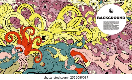 Vibrant and Playful Colorful Abstract Doodle Art Design for Posters, Covers, Flyers, Backgrounds, Prints, and Wall Decor, Perfect for Adding a Creative Touch to Any project
