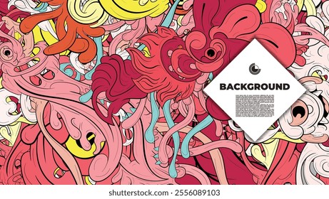 Vibrant and Playful Colorful Abstract Doodle Art Design for Posters, Covers, Flyers, Backgrounds, Prints, and Wall Decor, Perfect for Adding a Creative Touch to Any project