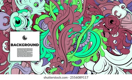 Vibrant and Playful Colorful Abstract Doodle Art Design for Posters, Covers, Flyers, Backgrounds, Prints, and Wall Decor, Perfect for Adding a Creative Touch to Any project