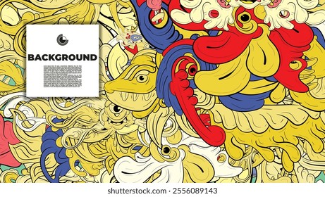 Vibrant and Playful Colorful Abstract Doodle Art Design for Posters, Covers, Flyers, Backgrounds, Prints, and Wall Decor, Perfect for Adding a Creative Touch to Any project