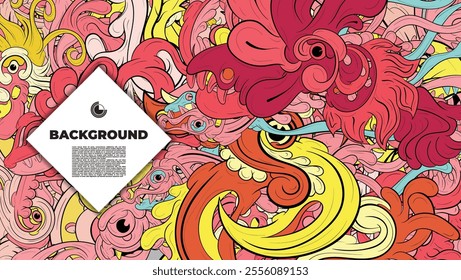Vibrant and Playful Colorful Abstract Doodle Art Design for Posters, Covers, Flyers, Backgrounds, Prints, and Wall Decor, Perfect for Adding a Creative Touch to Any project
