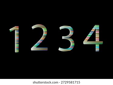 Un diseño vibrante y lúdico con los números 1234 en un estilo colorido y artístico, perfecto para contenido educativo o de celebración.