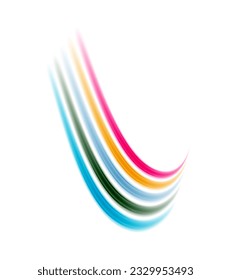 Ein lebhaftes und spielerisches Design mit Regenbogenfarben, die in einer dynamischen Komposition angeordnet sind, perfekt, um jedem Projekt einen Farbtopf hinzuzufügen