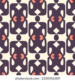 Vibrant and playful fabric pattern featuring repeating purple and orange arrows, creating a bold and dynamic design that is both eye catching and contemporary.