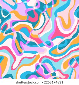 Multicolor Basic Geometrical Shapes Seamless Pattern. Colorful