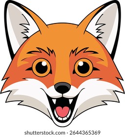 A vibrant and playful illustration of a fox, showcasing its distinctive features and lively spirit. This design is perfect for nature-themed projects.