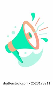 A vibrant and playful illustration of a megaphone, perfect for adding a touch of fun and excitement to your designs. This graphic is ideal for projects related to announcements, marketing, and more.