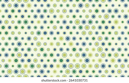 Vibrant, playful polka dot pattern in calming greens and blues. Perfect for backgrounds, textiles, or website design.  Evokes feelings of freshness, energy, and simple joy.