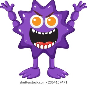 A vibrant and playful spiky purple alien monster