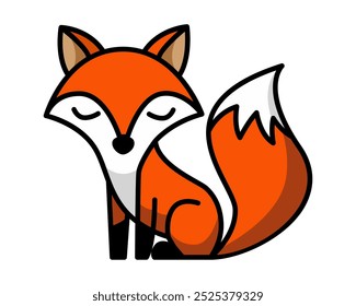 A vibrant and playful vector illustration of a fox, showcasing its sleek form and bushy tail in a whimsical design