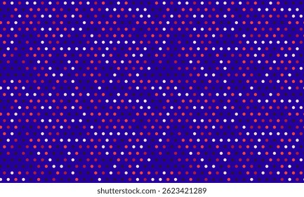 Vibrant polka dot pattern in pink, white, and dark blue.  Perfect for textile designs, website backgrounds, or playful presentations.  A cheerful, repeating motif conveys energy and modern aesthetics.