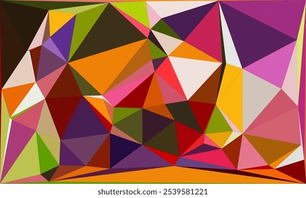 Coleção de Fundo de Polígono Vibrante: Arte de Poli Inferior Geométrica Abstrata em Paletas Multicoloridas - Design Moderno, Colorido e Sem Costura para Arte Digital, Projetos Criativos e Fundos