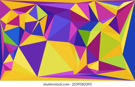 Coleção de Fundo de Polígono Vibrante: Arte de Poli Inferior Geométrica Abstrata em Paletas Multicoloridas - Design Moderno, Colorido e Sem Costura para Arte Digital, Projetos Criativos e Fundos