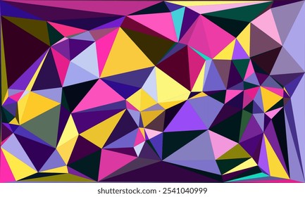 Coleção de Fundo de Polígono Vibrante: Arte de Poli Inferior Geométrica Abstrata em Paletas Multicoloridas - Design Moderno, Colorido e Sem Costura para Arte Digital, Projetos Criativos e Fundos