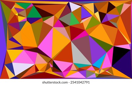 Coleção de Fundo de Polígono Vibrante: Arte de Poli Inferior Geométrica Abstrata em Paletas Multicoloridas - Design Moderno, Colorido e Sem Costura para Arte Digital, Projetos Criativos e Fundos