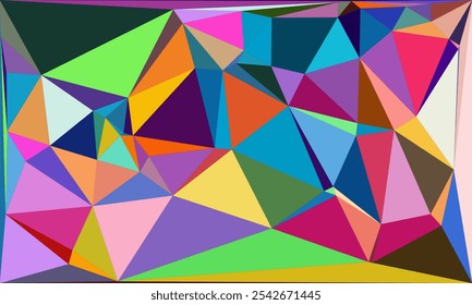 Coleção de Fundo de Polígono Vibrante: Arte de Poli Inferior Geométrica Abstrata em Paletas Multicoloridas - Design Moderno, Colorido e Sem Costura para Arte Digital, Projetos Criativos e Fundos