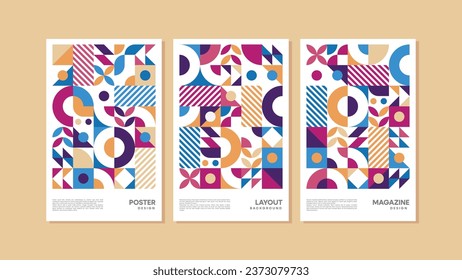 Vibrant Pop Art Geometrics: Explore Dynamic Vector Layouts in Enthralling Colors.