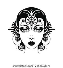 Vibrant pop art vector portrait of an Indian woman, celebrating culture with bold colors and retro flair.