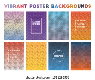 Vibrant Poster Backgrounds. Admirable geometric patterns. Unequaled background. Vector illustration.