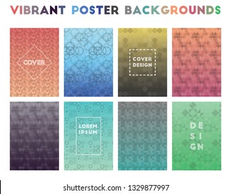 Vibrant Poster Backgrounds. Alluring geometric patterns, dazzling vector illustrations.