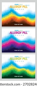 Diseño vibrante del cartel que presenta el concepto abstracto de la píldora de la alergia de la naturaleza-temática en estilo moderno limpio del Vector