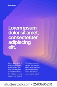 Vibrant poster promote modern changes with violet graphics. Simple corporate layout template for events, companies or any business related. 