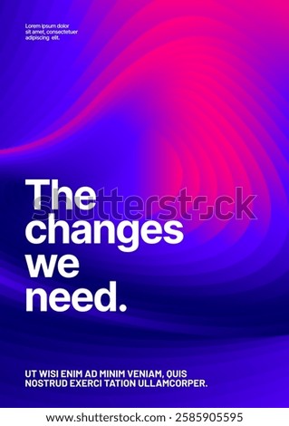 Vibrant poster promote modern changes with magenta graphics. Simple corporate layout template for events, companies or any business related. 