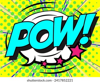 Vibrante vector de explosión de historietas POW