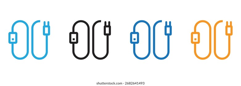 Iconos vibrantes del adaptador de corriente para la carga del dispositivo, que muestran un enfoque moderno de la energía y la conectividad. Ideal para soluciones tecnológicas y diseños innovadores.