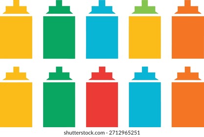 Um arranjo vibrante e preciso de tinta spray pode texturas em várias cores. Este gráfico vetorial escalável é perfeito para projetos de design que precisam de um toque de estilo urbano ou artístico.