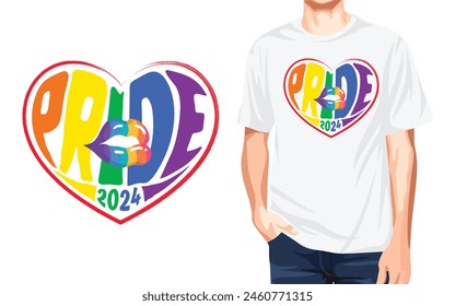 Vibrant Pride Heart T-shirt Design (Pride 2024)