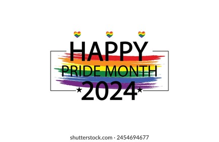Vibrant Pride Text Illustration Design for Pride Month 2024