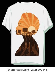 Lebhaftes Protest-T-Shirt-Design mit kraftvoller Botschaft zur sozialen Gerechtigkeit