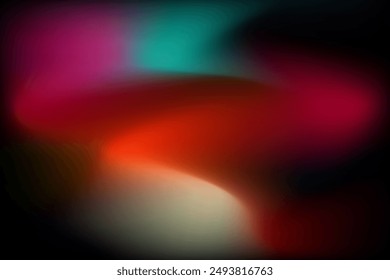 Vibrant psychedelic gradient color flow wave on black background