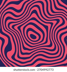 Vibrant Psychedelic Wavy Contour Lines Background. Perfect for modern design, abstract backgrounds, fashion, and digital art