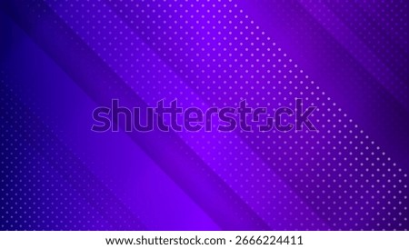Vibrant purple abstract background with diagonal stripes and halftone dot pattern. Ideal for modern design projects, digital banners, tech visuals, and trendy marketing materials.