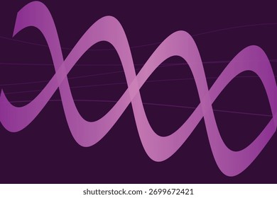 Un fondo abstracto púrpura vibrante presenta un diseño de hélice de ADN estilizado y superpuesto con líneas Horizontales sutiles.