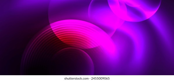 A vibrant purple backdrop featuring a luminous circle at its center. The combination of violet, pink, magenta, and electric blue hues creates a colorful and alluring automotive lighting effect